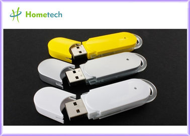 노란/백색 플라스틱 USB 섬광 드라이브, 펜 드라이브 기억 USB 디스크