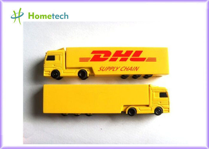 노란 창조적인 트럭 선물 광고를 위한 플라스틱 USB 섬광 드라이브 8GB