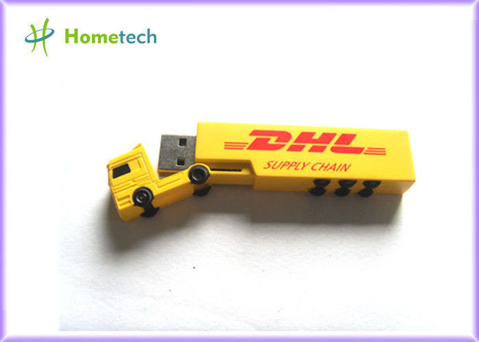 노란 창조적인 트럭 선물 광고를 위한 플라스틱 USB 섬광 드라이브 8GB