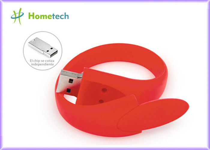 빨간 실리콘 팔찌 Usb 섬광 드라이브 소맷동 플래시 메모리 지팡이
