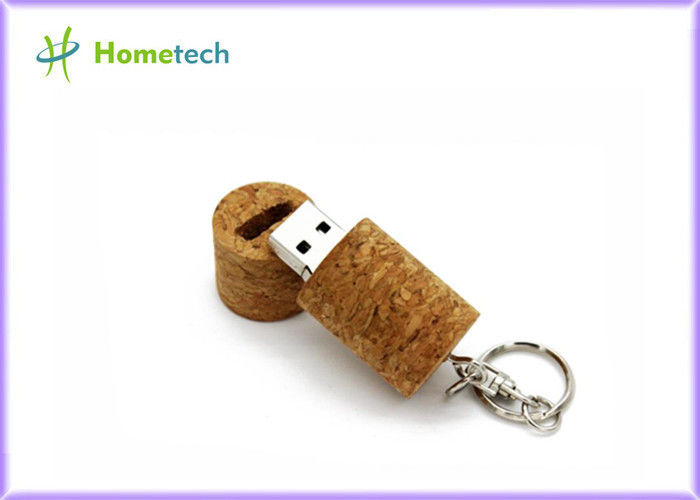 열쇠 고리를 가진 마개에 의하여 형성된 USB 나무로 되는 기억 지팡이 8GB/16GB/32GB를 병에 넣으십시오