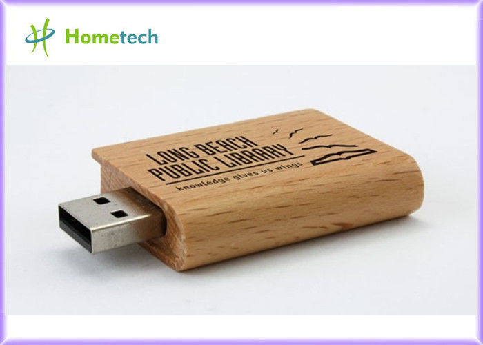 레이저 조각 로고 선전용 나무로 되는 USB 섬광 드라이브