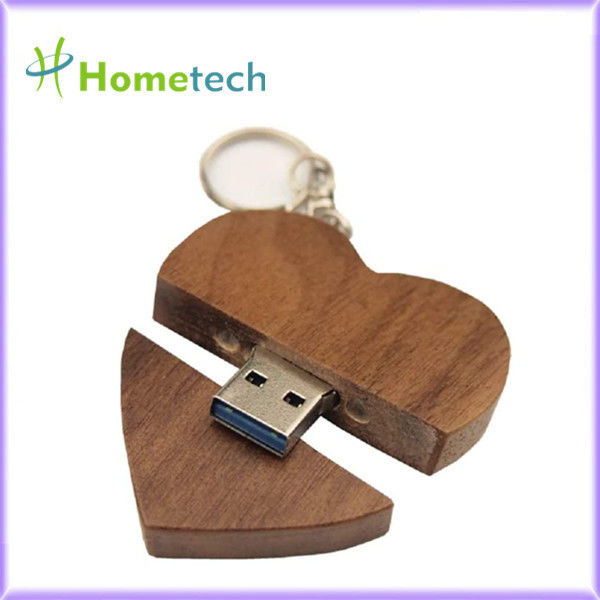 환경 친화적 나무 하트 모양이 5-15MB/S 8GB는 승진 뜨거운 선물 월누 나무 USB 플래쉬 드라이브를 따릅니다