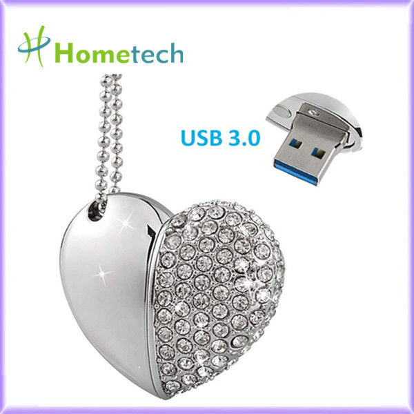 보석 펀던트 목걸이 32GB 수정같은 심장 USB 섬광 드라이브