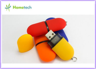 플라스틱 Pendrive 2GB 4GB의 로고를 가진 둥근 USB 열쇠 2GB는, 노란 선전용 선물 USB 몹니다
