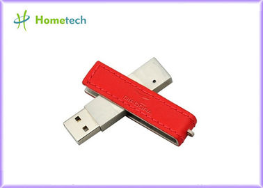 고속을 가진 빨간 장방형 가죽 USB 섬광 디스크 파일 이동