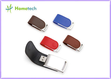 주문 대량 선전용 가죽 USB 플래시 디스크 드라이브 4GB 8GB 62mm*27*12mm 온라인 제조