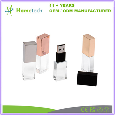 주문 고속 유리 크리스탈 USB 플래시 드라이브 8GB 16GB 4GB 투명 USB 플래시 드라이브 온라인 제조