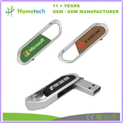 주문 하이 스피드 폴더 아웃 카라바이너 USB 플래시 드라이브 64GB ~ 1TB 가죽 펜 드라이브 32GB 비즈니스 홍보 온라인 제조