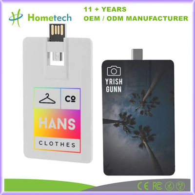 주문 휴대용 신용 카드 모양 USB C 플래시 드라이브 온라인 제조