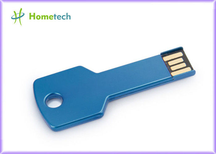 파란/녹색 금속 열쇠는 USB 섬광 드라이브에 의하여 주문을 받아서 만들어진 로고를 형성했습니다