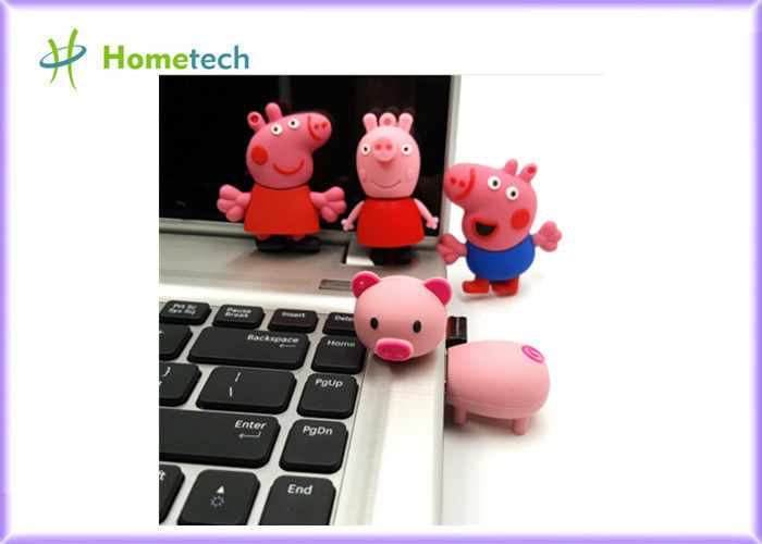 행복한 큰 가족 분홍색 돼지는 Usb 섬광 드라이브, 개인화한 Usb 열쇠에 의하여 주문을 받아서 만들어진 PVC에 의하여 형성된 USB 섬광 드라이브 4gb 8g를 주문을 받아서 만들었습니다