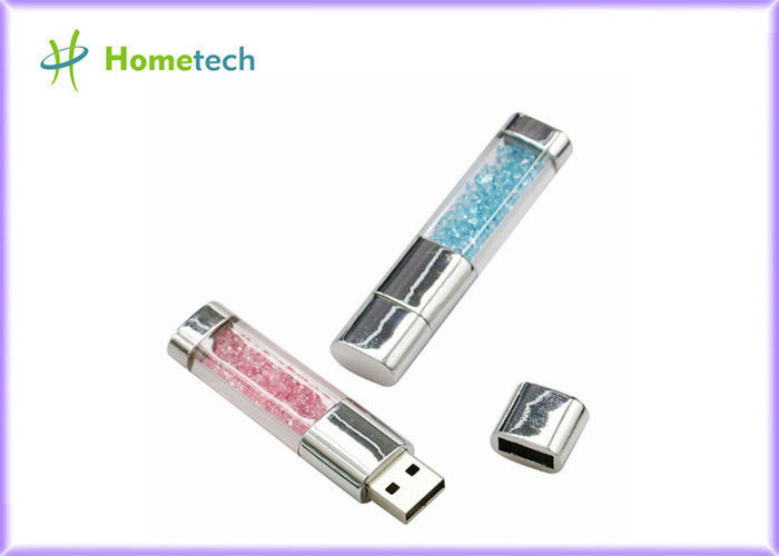 유행 USB 2.0 저속한 펜 드라이브, 수정같은 심장 USB 섬광 드라이브 다이아몬드 기억 지팡이
