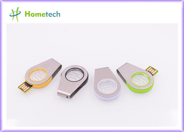 USB LED 빛에 가벼운 아크릴 소형 크기 금속/아크릴 회전대 USB 섬광 드라이브 기록병 지원 USB 2.0를 자전하는 360°