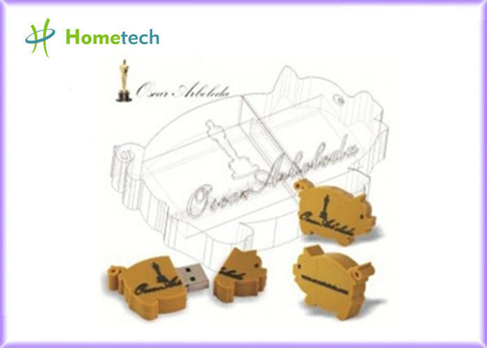 혁신적인 디자인 관례 256MB-128GB 귀여운 PVC 물자 노란 돼지 USB 섬광 드라이브