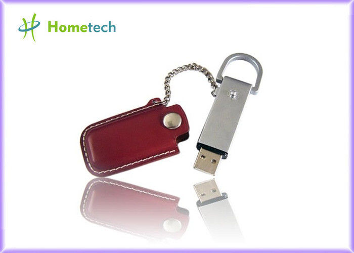 USB 2.0 가죽 USB 플래시 디스크 열쇠 고리, 플래시 메모리 펜 드라이브 USB 엄지 지팡이
