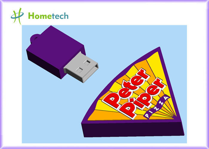4GB 피자는 USB 섬광 드라이브, 2GB 연약한 고무 만화 USB 기억 열쇠를 주문을 받아서 만들었습니다