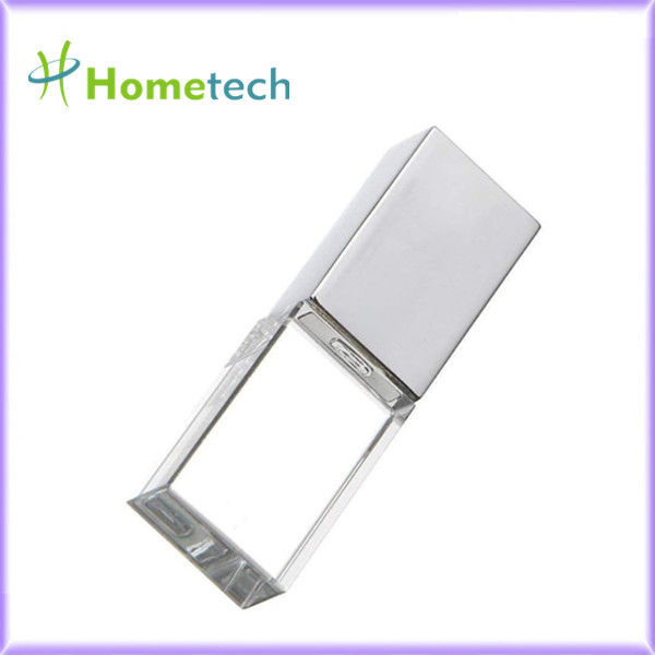 맞춘 법인 선물 글라스 USB 스틱은 USB 2.0 3.0 수정 LED 64GB 플래쉬 메모리 스틱을 펜드라이브