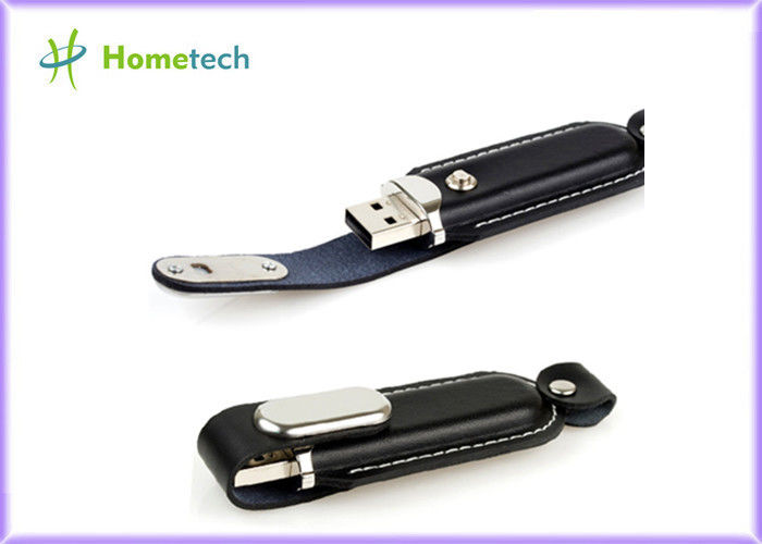 휴대용 창조적인 가죽 USB 지팡이/검정 가죽 USB 기억 디스크