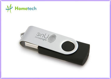 까만 회전대 1gb 주문 Usb 섬광은 레이저 인쇄 로고를 가진 부피를 몹니다