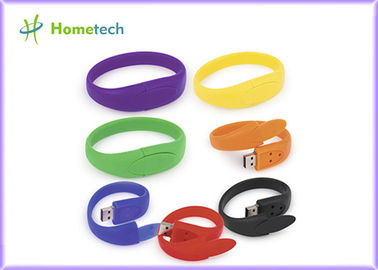 실리콘 Coloful Wirstband Pendrive Usb 소맷동 관례에 의하여 주문을 받아서 만들어지는 로고 인쇄