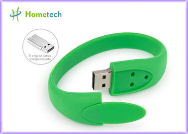녹색 실리콘 소맷동 팔찌 Usb 섬광 드라이브 512MB 1GB 2.0 펜 드라이브