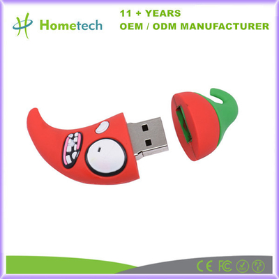 만화 핫 페퍼/프루트 모델 귀여운 사용자 정의 USB 플래시 드라이브 8GB 16GB 32GB PVC 펜 드라이브