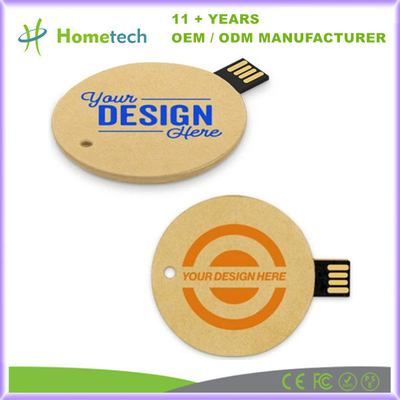 6g 둥근 카드 USB Windows/Mac OS/Linux 호환성 있는 재활용용 종이로 제작