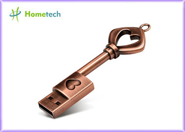 64GB/32GB 금속 청동 심장 열쇠 섬광 드라이브 USB 2.0 Pendrive 기억 지팡이는 몹니다