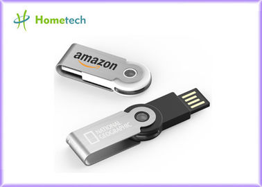 회전대는 플라스틱 USB 섬광 드라이브 다 수용량 주문 로고 아BS + 금속 물자를 불이 켜집니다