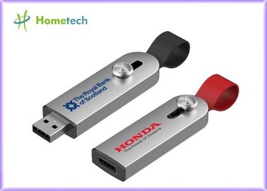 가죽 코드를 가진 가득 차있는 금속 몸을 새기는 행정상 금속 Usb 섬광 드라이브 레이저