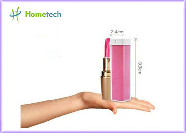 분홍색 재충전용 립스틱 힘 은행/휴대용 이동할 수 있는 힘 은행 2200mAh