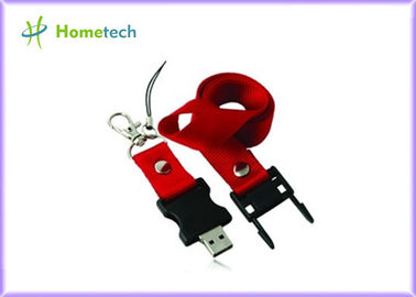 인쇄된 빨간 플라스틱 방아끈 USB 섬광 128mb 관례를, USB 2.0는 몹니다