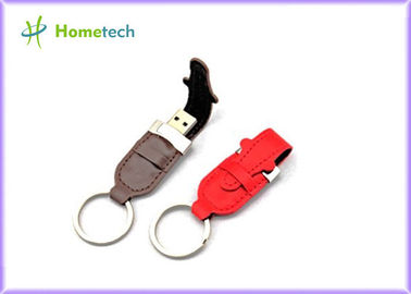 안내장은 회색 가죽 USB 플래시 디스크 휴대용 암호 여행자를 둥글게 됩니다