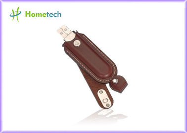 학생을 위한 고용량 브라운 가죽 USB 플래시 디스크 USB 2.0 16GB