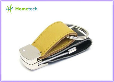 주황색 고급 가죽 USB 플래시 디스크 USB 열쇠 암호 여행자