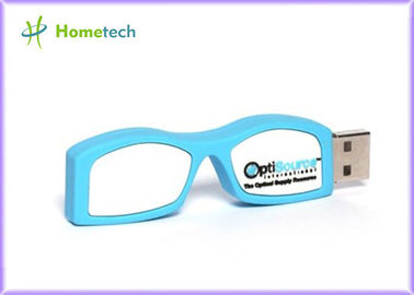 귀여운 유리 개인화되는 고무 만화 USB 섬광 드라이브 파란 32GB