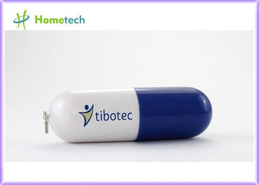 파란 알약 플라스틱 USB 섬광 드라이브 256mb/512mb 읽히는 대량 플라스틱 기억 USB 펜 2.0 공용영역