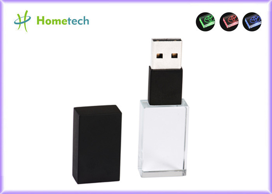 투명한 32GB 10 밀리바 / Ｓ 크리스탈 USB 플래쉬 드라이브 위로 워터포어브 크리스탈 Usb 플래쉬 드라이브 LED 라이트